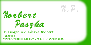 norbert paszka business card